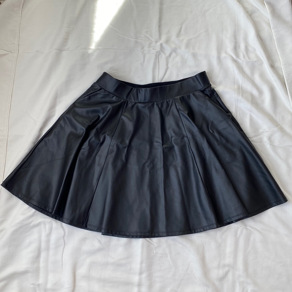 Torrid Black Leather Skirt with Pockets!